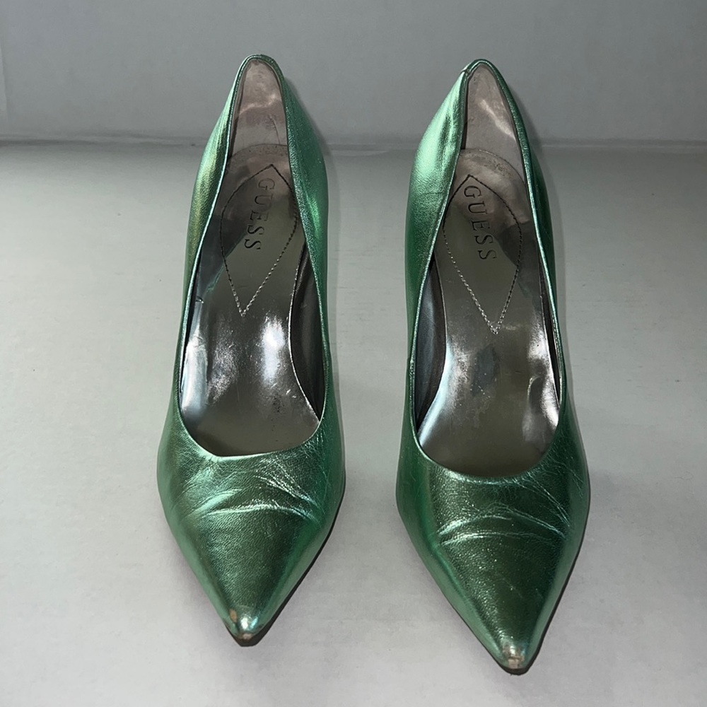 Metallic Green Guess Heels